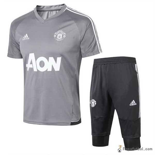 Camiseta Entrenamiento Manchester United Conjunto Completo 2017/18 Gris